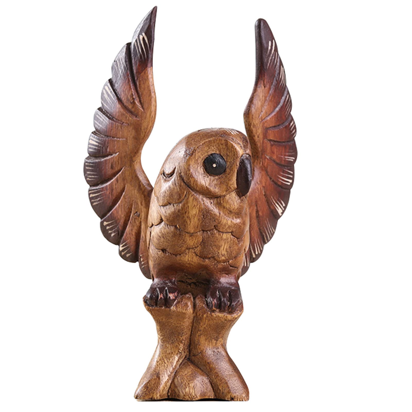 木彫りフクロウ像（手彫り・小型サイズ） Amazon.co.jp: Uziqueif 木製のフクロウの像 - 手彫りの木